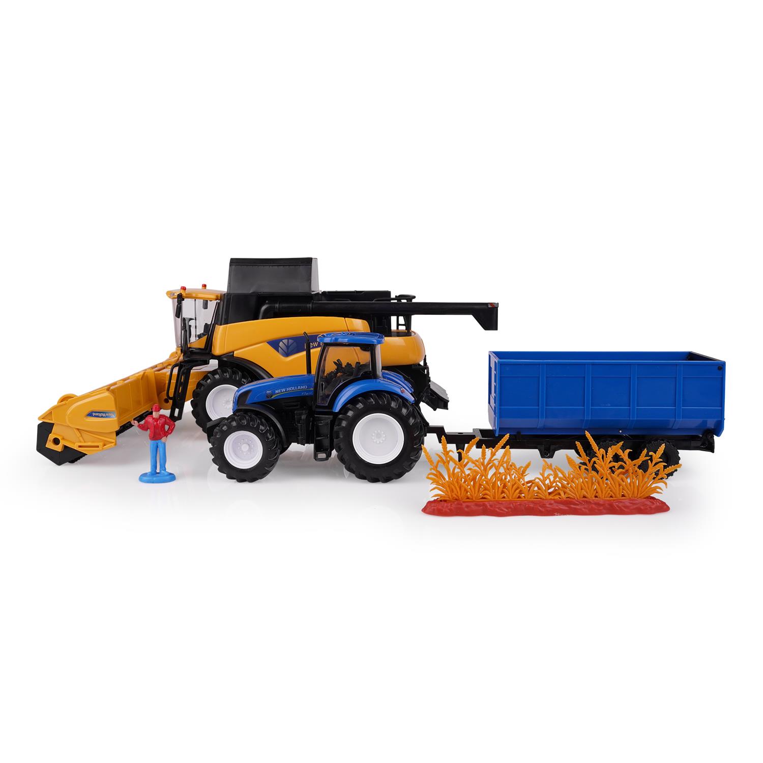New Holland Style. Model 1:32 New Holland Mähdr. CR9090 & Tract. T7