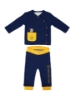 Waffle Piqué Baby Set, blau,