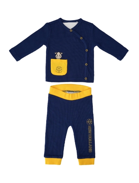 Waffle Piqué Baby Set, blau,